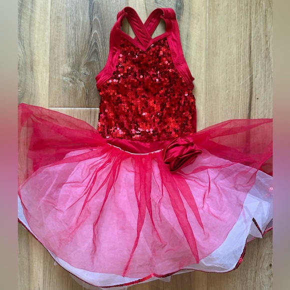 Weissman Red Sequin Kids Dance Costume - Picture 3 of 4